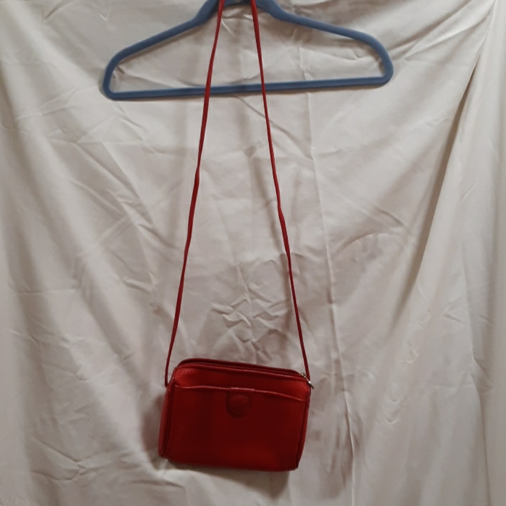 Red cross body Liz Claiborne bag